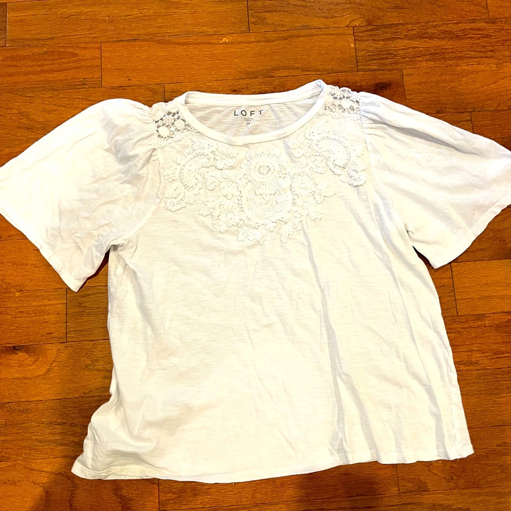 Loft floral lace top, size M